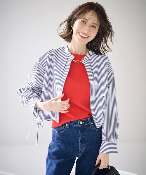 ANY SIS(エニィスィス)の「【UVカット・接触冷感・速乾】クロップトヨークハオリ シャツ(シャツ/ブラウス・レディース・スカイブルー系/ホワイト系/オレンジ系1/ネイビー系1・4)」の21枚目の写真