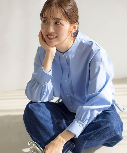 ANY SIS(エニィスィス)の「【UVカット・接触冷感・速乾】クロップトヨークハオリ シャツ(シャツ/ブラウス・レディース・スカイブルー系/ホワイト系/オレンジ系1/ネイビー系1・4)」の20枚目の写真