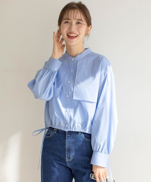 ANY SIS(エニィスィス)の「【UVカット・接触冷感・速乾】クロップトヨークハオリ シャツ(シャツ/ブラウス・レディース・スカイブルー系/ホワイト系/オレンジ系1/ネイビー系1・4)」の18枚目の写真