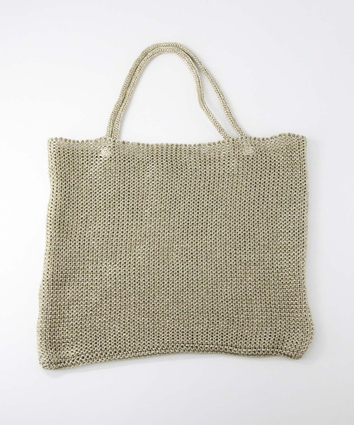 Gready Brilliant waveラフィア配色バッグ （ラメメッシュ