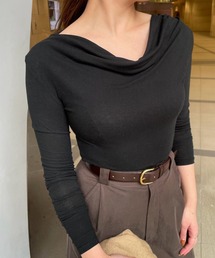 anuans（アニュアンス）の「ギャザードレープカットトップス（Tシャツ/カットソー）」