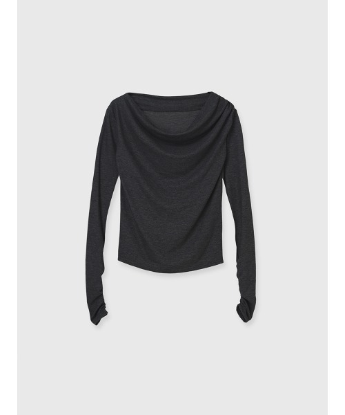 ギャザードレープカットトップス（Tシャツ/カットソー）｜anuans（ア