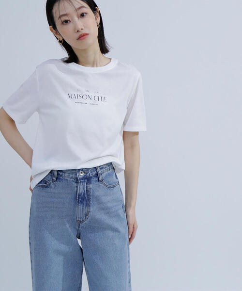 NATURAL BEAUTY BASIC(ナチュラルビューティーベーシック)の「◇メタルプレートロゴTシャツ(Tシャツ/カットソー・レディース・ネイビー/ベージュ/オフホワイト・FREE)」の13枚目の写真