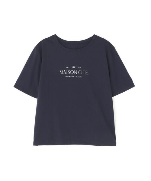 NATURAL BEAUTY BASIC(ナチュラルビューティーベーシック)の「◇メタルプレートロゴTシャツ(Tシャツ/カットソー・レディース・ネイビー/ベージュ/オフホワイト・FREE)」の5枚目の写真