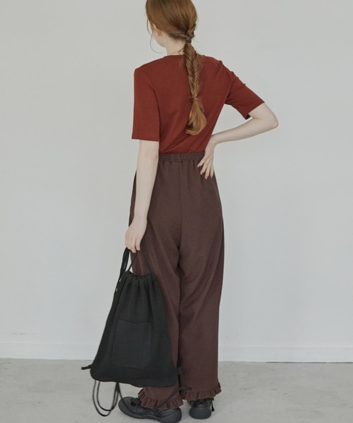 Crisp（クリスプ）の「フリルイージーパンツ（その他パンツ・レディース・グリーン/ベージュ/ブラウン/ダークブラウン・FREE）」の7枚目の写真