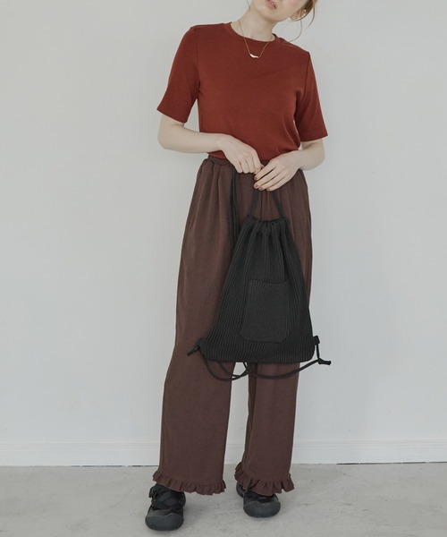 Crisp（クリスプ）の「フリルイージーパンツ（その他パンツ・レディース・グリーン/ベージュ/ブラウン/ダークブラウン・FREE）」の8枚目の写真