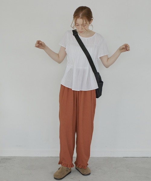 Crisp（クリスプ）の「フリルイージーパンツ（その他パンツ・レディース・グリーン/ベージュ/ブラウン/ダークブラウン・FREE）」の11枚目の写真