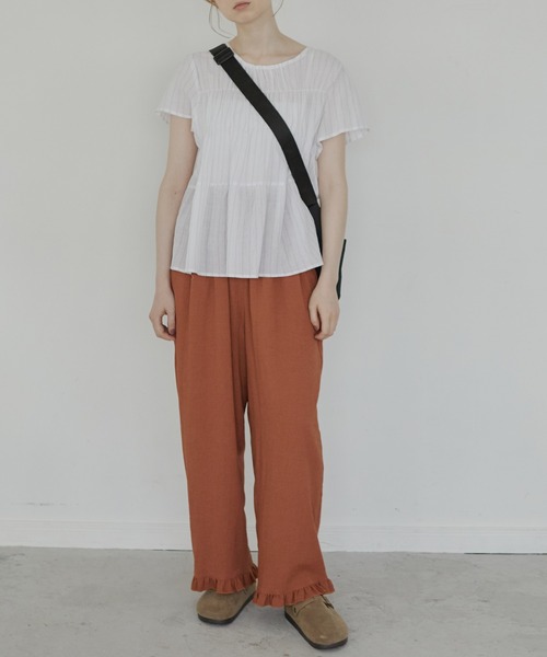 Crisp（クリスプ）の「フリルイージーパンツ（その他パンツ・レディース・グリーン/ベージュ/ブラウン/ダークブラウン・FREE）」の12枚目の写真