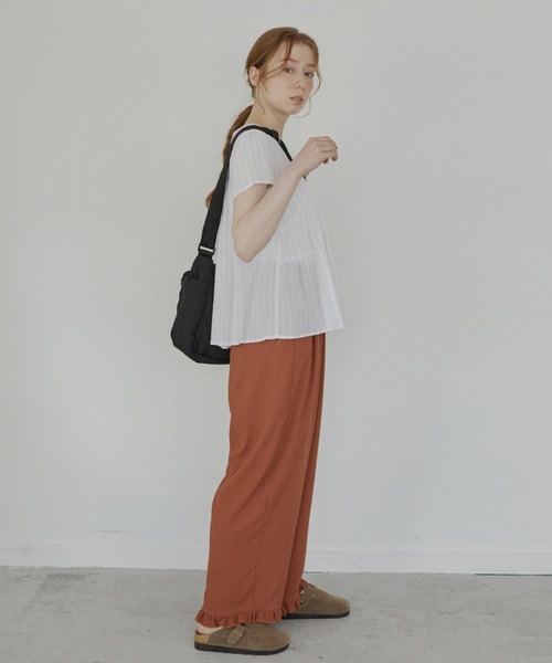 Crisp（クリスプ）の「フリルイージーパンツ（その他パンツ・レディース・グリーン/ベージュ/ブラウン/ダークブラウン・FREE）」の13枚目の写真