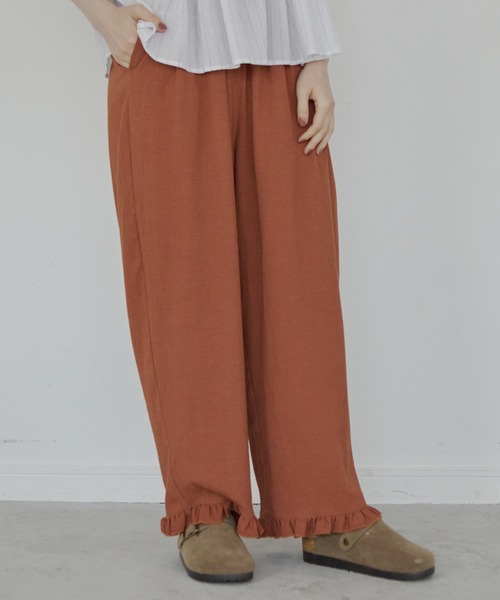 Crisp（クリスプ）の「フリルイージーパンツ（その他パンツ・レディース・グリーン/ベージュ/ブラウン/ダークブラウン・FREE）」の14枚目の写真