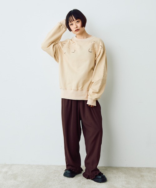 Crisp（クリスプ）の「フリルイージーパンツ（その他パンツ・レディース・グリーン/ベージュ/ブラウン/ダークブラウン・FREE）」の21枚目の写真