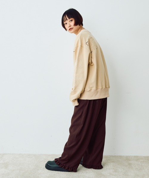 Crisp（クリスプ）の「フリルイージーパンツ（その他パンツ・レディース・グリーン/ベージュ/ブラウン/ダークブラウン・FREE）」の22枚目の写真