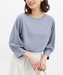 7分袖パール使いトップス