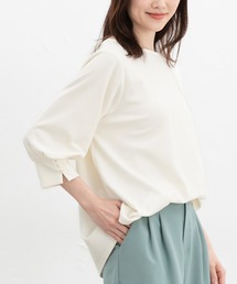 ７分袖パール使いトップス