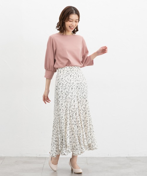 Honeys(ハニーズ)の「7分袖パール使いトップス(Tシャツ/カットソー・レディース・ブラック/ピンク/アイボリー/グレイッシュブルー・LL/3L/S/M/L)」の13枚目の写真