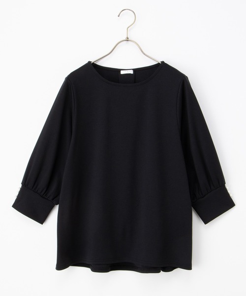 Honeys(ハニーズ)の「7分袖パール使いトップス(Tシャツ/カットソー・レディース・ブラック/ピンク/アイボリー/グレイッシュブルー・LL/3L/S/M/L)」の17枚目の写真
