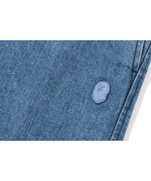 A BATHING APE（アベイシングエイプ）の「ONE POINT RELAXED FIT 13OZ DENIM SHORTS（デニムパンツ・メンズ・ライトインディゴブルー/インディゴブルー・X-LARGE/LARGE/MEDIUM/SMALL）」の6枚目の写真