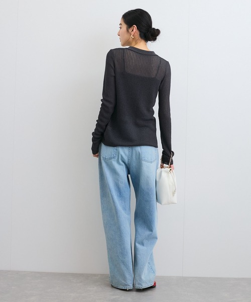 VIS（ビス）の「シアーポロ襟リブカーディガン（カーディガン/ボレロ・レディース・ピンク系その他2/ホワイト/チャコールグレー・FREE）」の20枚目の写真