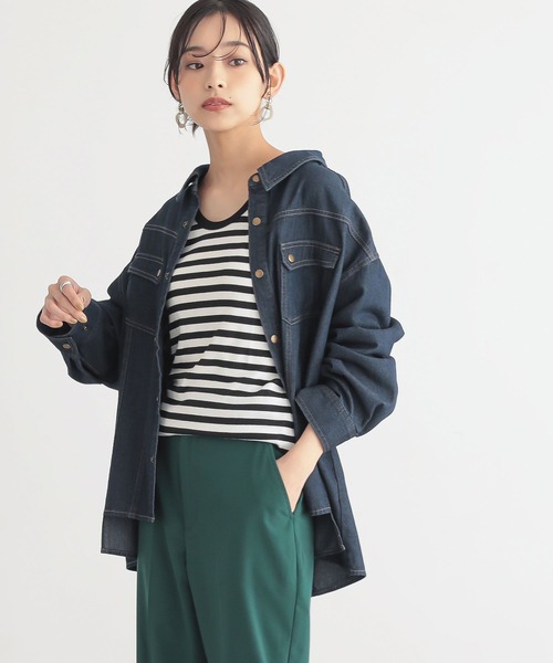 n'OrLABEL(ノアールレーベル)の「変形ヘムデニムシャツ(シャツ/ブラウス・レディース・ネイビー/ブルー/アイボリー・FREE)」の20枚目の写真