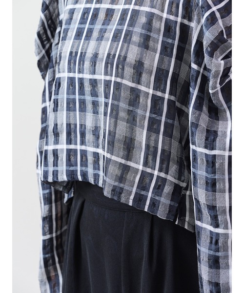 DOLLUPOOPS（ドールアップウップス）の「チェックタックスリーブブラウス（シャツ/ブラウス・レディース・ネイビー/その他・38）」の14枚目の写真