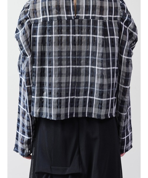 DOLLUPOOPS（ドールアップウップス）の「チェックタックスリーブブラウス（シャツ/ブラウス・レディース・ネイビー/その他・38）」の18枚目の写真