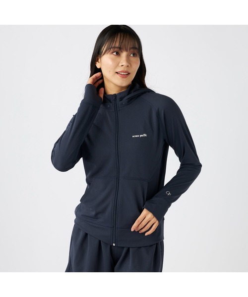 Ocean Pacific（オーシャンパシフィック）の「Ocean Pacific オーシャンパシフィック ブランド ロゴ UVカット 2WAY 長袖 ラッシュガード 水着（ラッシュガード・レディース・ネイビー/ベージュ/カーキ/グレー/アイボリー・L/XL/M）」の5枚目の写真