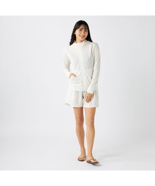 Ocean Pacific（オーシャンパシフィック）の「Ocean Pacific オーシャンパシフィック ブランド ロゴ UVカット 2WAY 長袖 ラッシュガード 水着（ラッシュガード・レディース・ネイビー/ベージュ/カーキ/グレー/アイボリー・L/XL/M）」の8枚目の写真