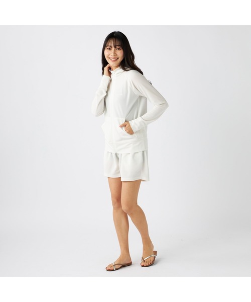 Ocean Pacific（オーシャンパシフィック）の「Ocean Pacific オーシャンパシフィック ブランド ロゴ UVカット 2WAY 長袖 ラッシュガード 水着（ラッシュガード・レディース・ネイビー/ベージュ/カーキ/グレー/アイボリー・L/XL/M）」の9枚目の写真