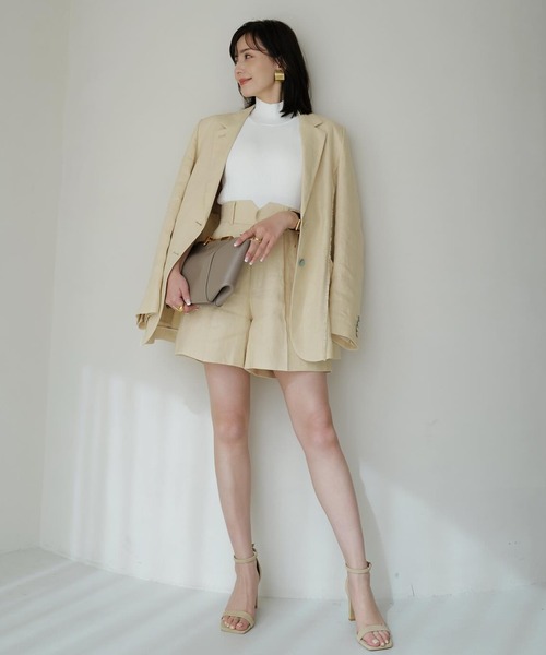 アニュアンス☆リネンバミューダショートパンツ☆Sサイズ アニュアンス anuans リネンハーフパンツ （WHITE