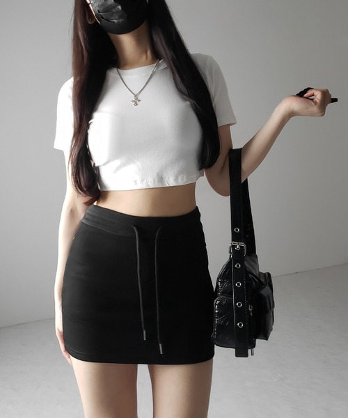 me+em select(ミームセレクト)の「【 3color 】ハイウエストスウェットタイトミニスカート / high waist sweat tight mini skirt(スカート・レディース・グレー/ブラック/ホワイト・SMALL/LARGE/MEDIUM)」の12枚目の写真