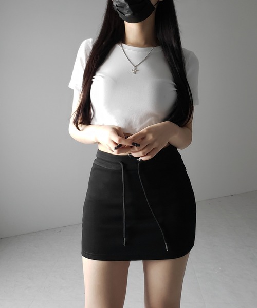 me+em select(ミームセレクト)の「【 3color 】ハイウエストスウェットタイトミニスカート / high waist sweat tight mini skirt(スカート・レディース・グレー/ブラック/ホワイト・SMALL/LARGE/MEDIUM)」の13枚目の写真