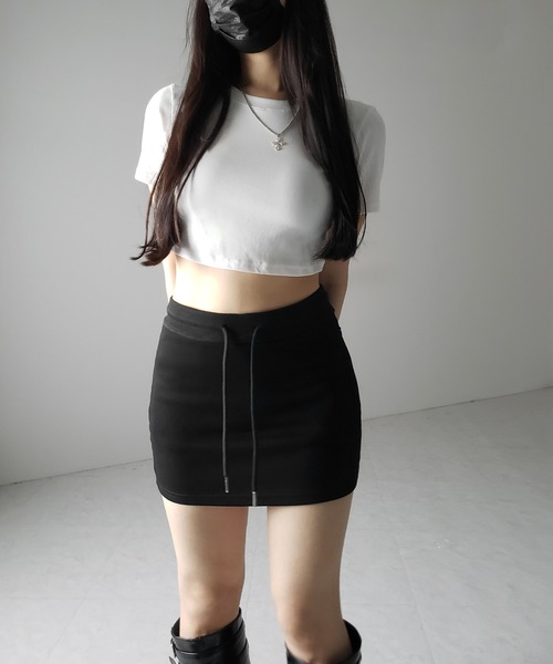 me+em select(ミームセレクト)の「【 3color 】ハイウエストスウェットタイトミニスカート / high waist sweat tight mini skirt(スカート・レディース・グレー/ブラック/ホワイト・SMALL/LARGE/MEDIUM)」の14枚目の写真