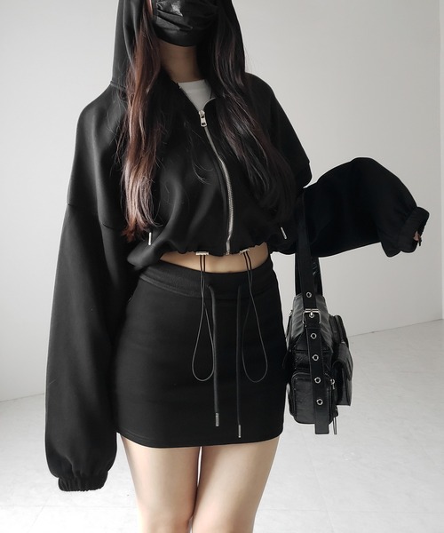 me+em select(ミームセレクト)の「【 3color 】ハイウエストスウェットタイトミニスカート / high waist sweat tight mini skirt(スカート・レディース・グレー/ブラック/ホワイト・SMALL/LARGE/MEDIUM)」の16枚目の写真