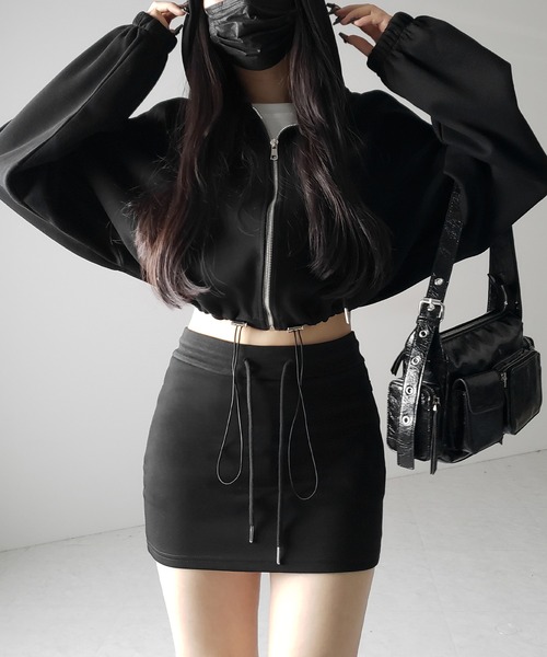 me+em select(ミームセレクト)の「【 3color 】ハイウエストスウェットタイトミニスカート / high waist sweat tight mini skirt(スカート・レディース・グレー/ブラック/ホワイト・SMALL/LARGE/MEDIUM)」の15枚目の写真