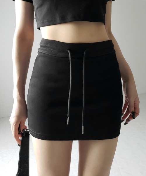 me+em select(ミームセレクト)の「【 3color 】ハイウエストスウェットタイトミニスカート / high waist sweat tight mini skirt(スカート・レディース・グレー/ブラック/ホワイト・SMALL/LARGE/MEDIUM)」の17枚目の写真