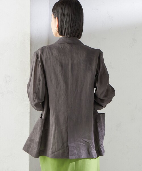 SHIPS（シップス）の「〈手洗い可能〉ラミー 4 シアー ジャケット（テーラードジャケット・レディース・ライトオリーブ/ダークグレー/ネイビー・36/38）」の18枚目の写真