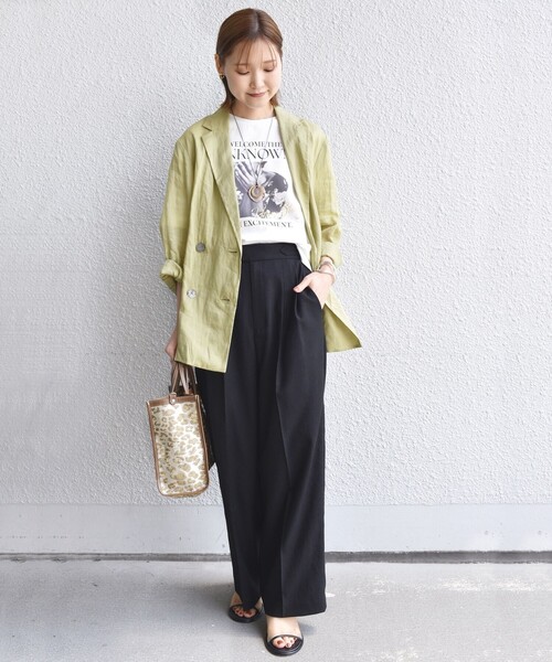 SHIPS（シップス）の「〈手洗い可能〉ラミー 4 シアー ジャケット（テーラードジャケット・レディース・ライトオリーブ/ダークグレー/ネイビー・36/38）」の19枚目の写真