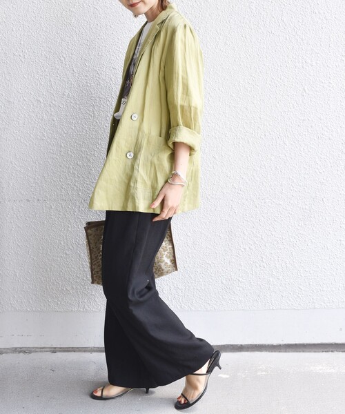 SHIPS（シップス）の「〈手洗い可能〉ラミー 4 シアー ジャケット（テーラードジャケット・レディース・ライトオリーブ/ダークグレー/ネイビー・36/38）」の20枚目の写真