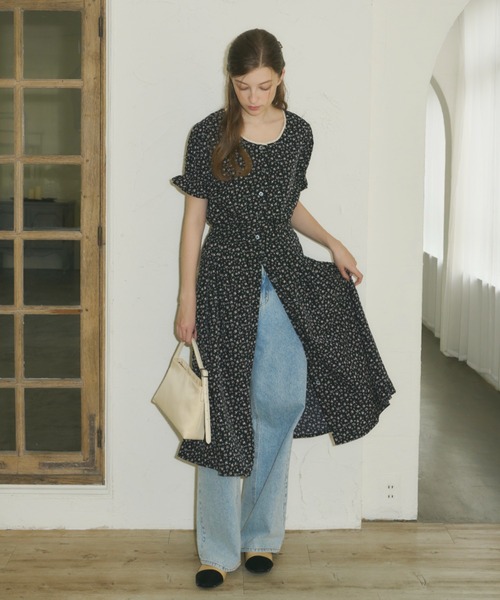 GIUNON（ジウノン）の「front open flower dress / フロントオープンフラワードレス（ワンピース・レディース・ブラック・FREE）」の10枚目の写真