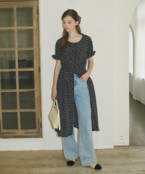 GIUNON（ジウノン）の「front open flower dress / フロントオープンフラワードレス（ワンピース・レディース・ブラック・FREE）」の12枚目の写真