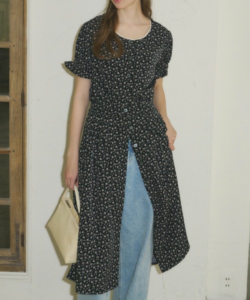 GIUNON（ジウノン）の「front open flower dress / フロントオープンフラワードレス（ワンピース・レディース・ブラック・FREE）」の11枚目の写真