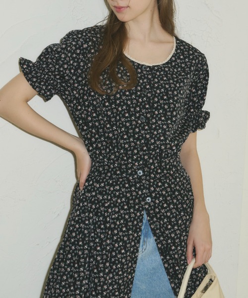 GIUNON（ジウノン）の「front open flower dress / フロントオープンフラワードレス（ワンピース・レディース・ブラック・FREE）」の13枚目の写真