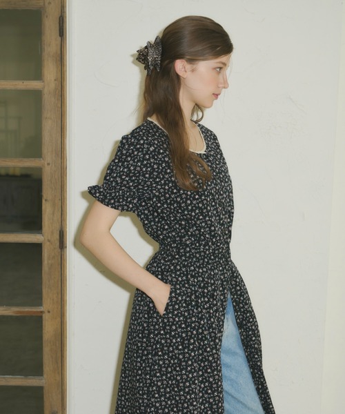GIUNON（ジウノン）の「front open flower dress / フロントオープンフラワードレス（ワンピース・レディース・ブラック・FREE）」の14枚目の写真