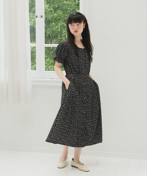 セール】front open flower dress / フロントオープンフラワードレス