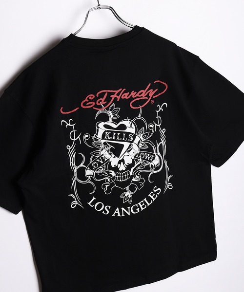 【セール】エドハーディー レディース 半袖 Tシャツ 【200種類の品揃え】 Ed Hardy IBIZA LOVE KILLS SLOWRY ラブキル　ホワイト ストーン  正規品 Ed Hardy 【セール】エドハーディー レディース 半袖 Tシャツ