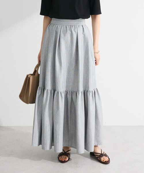 ELENCARE DUE(エレンカーレデュエ)の「・ELENCARE DUE リネンライクティアードスカート(スカート・レディース・ブラック/ブラウン/グレー/グリーン・FREE)」の3枚目の写真