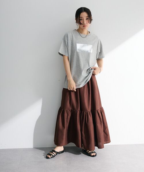 ELENCARE DUE(エレンカーレデュエ)の「・ELENCARE DUE リネンライクティアードスカート(スカート・レディース・ブラック/ブラウン/グレー/グリーン・FREE)」の5枚目の写真