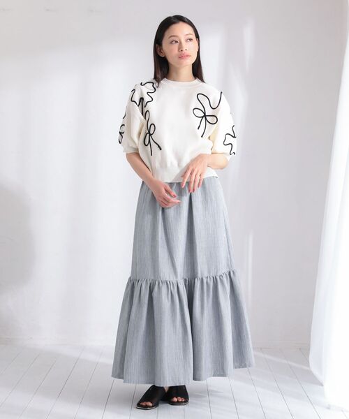 ELENCARE DUE(エレンカーレデュエ)の「・ELENCARE DUE リネンライクティアードスカート(スカート・レディース・ブラック/ブラウン/グレー/グリーン・FREE)」の19枚目の写真