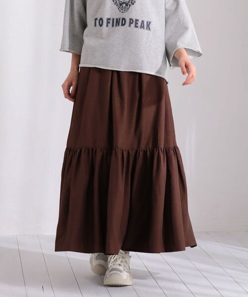 ELENCARE DUE(エレンカーレデュエ)の「・ELENCARE DUE リネンライクティアードスカート(スカート・レディース・ブラック/ブラウン/グレー/グリーン・FREE)」の21枚目の写真