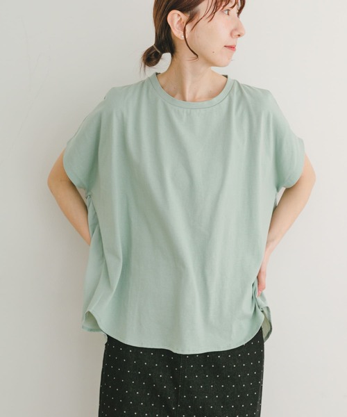 ITEMS URBANRESEARCH(アイテムズ アーバンリサーチ)の「ナイロンドッキングフレンチプルオーバー(Tシャツ/カットソー・レディース・ミント/ブルー系その他/ホワイト系その他・FREE)」の4枚目の写真